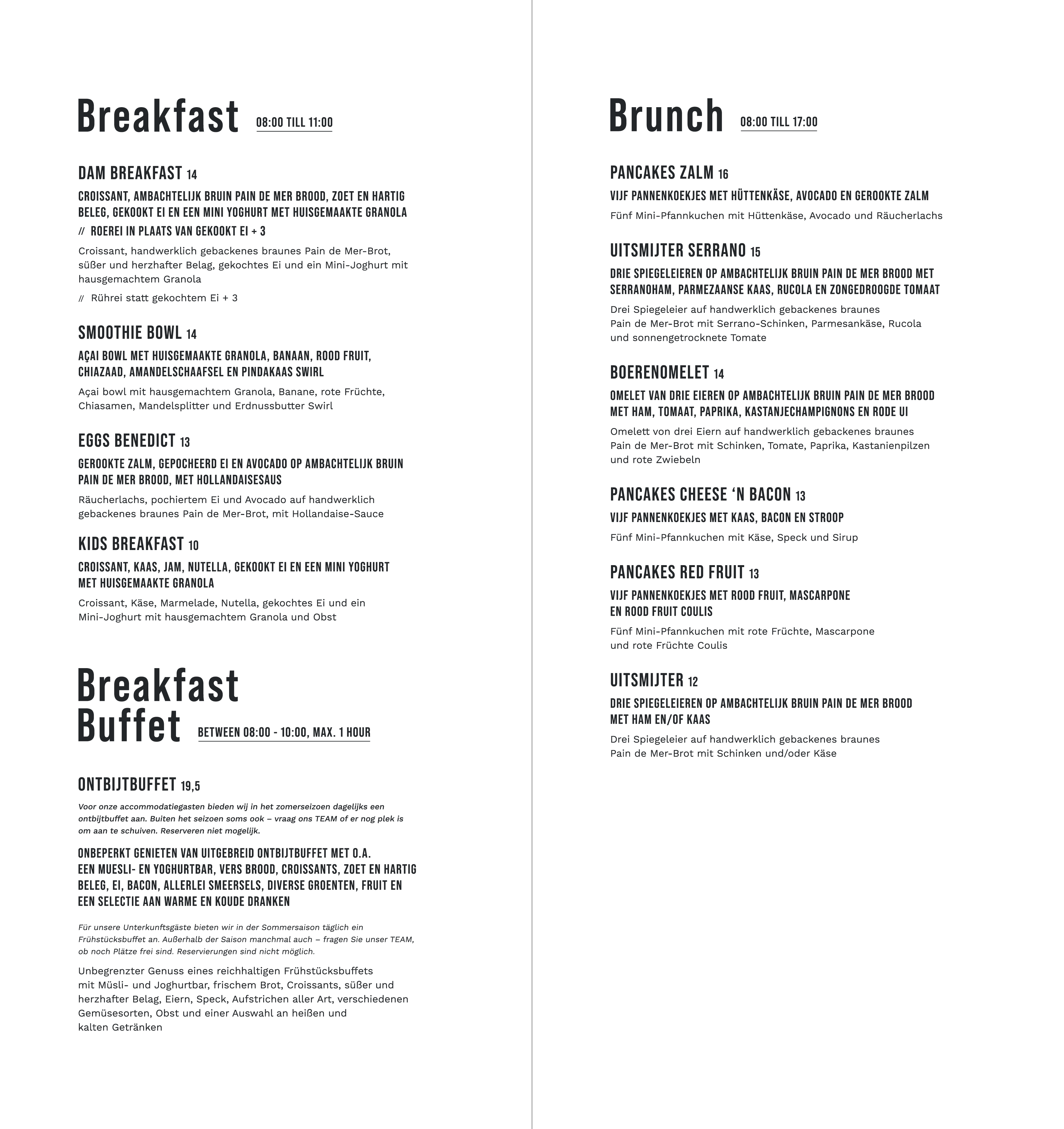 restaurant food Menu 01NL