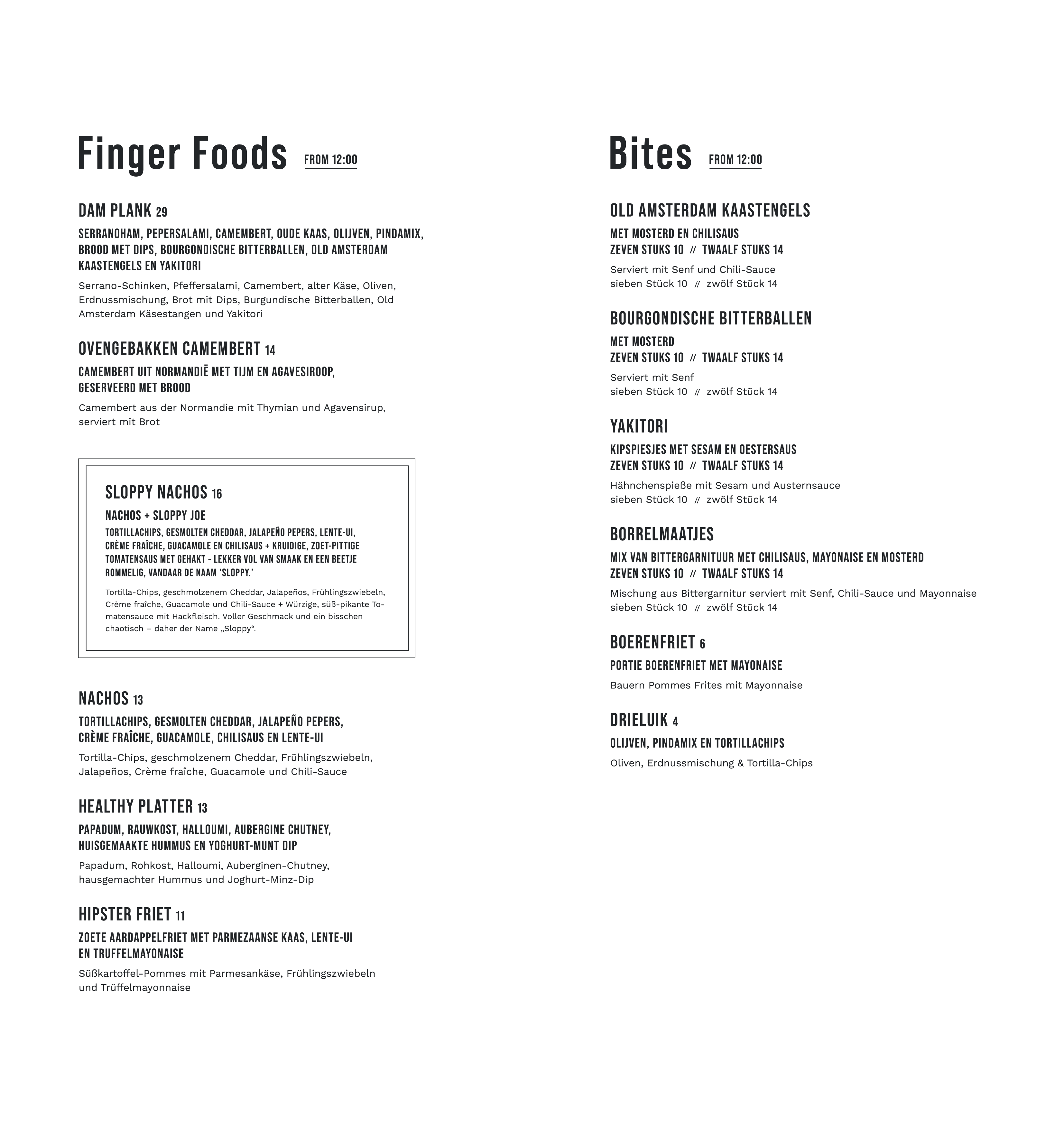 restaurant food Menu 01NL
