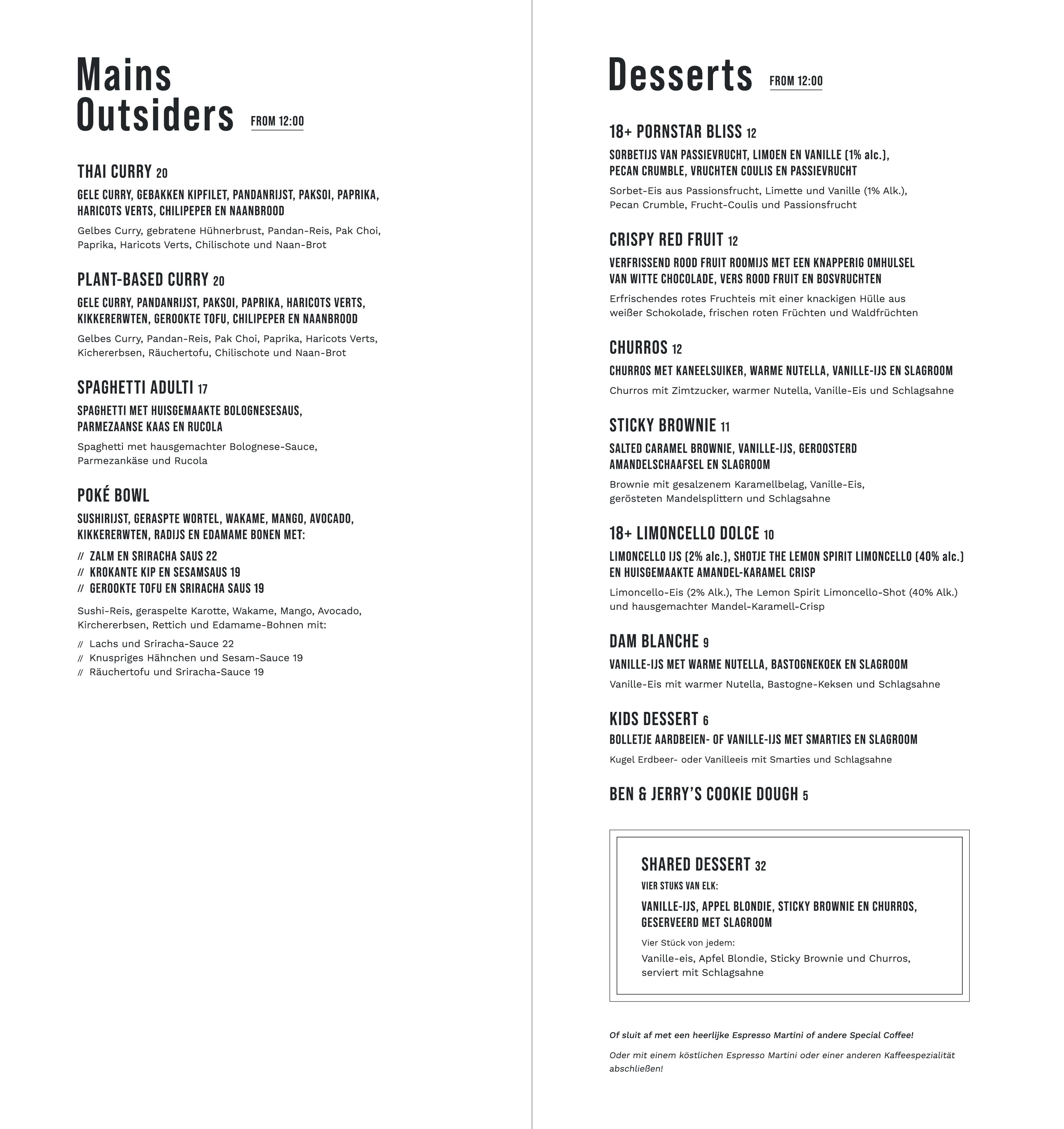 restaurant food Menu 01NL